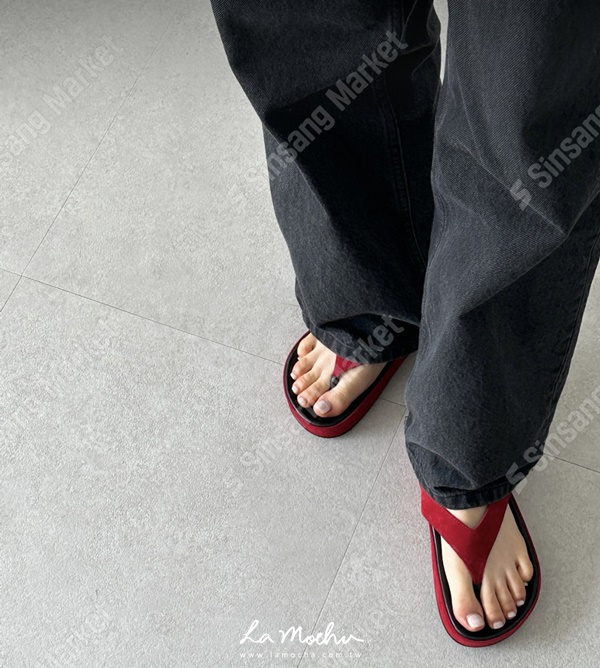 勃肯風麂皮夾腳拖鞋(正常版/3.5公分)